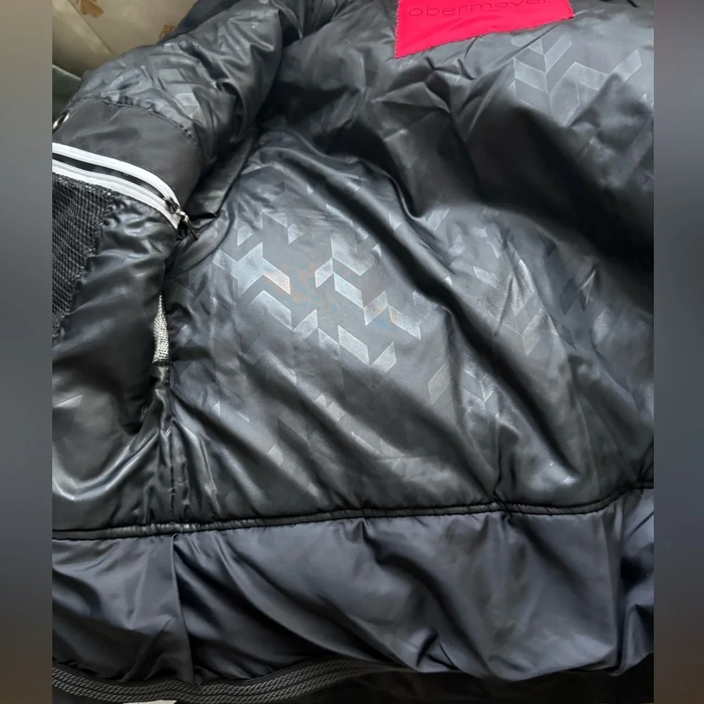 Obermeyer Gracey Girls Black and Aqua Ski Jacket Size L (14-16)